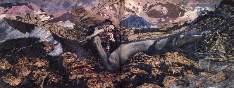Mikhail Vrubel The demon tumbled China oil painting art